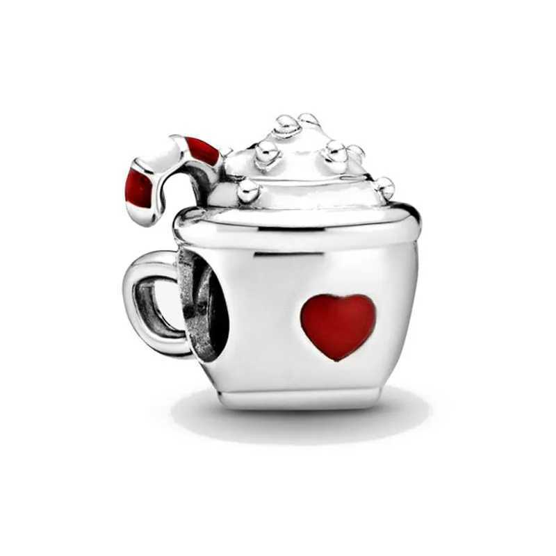 New 925 Sterling Silver Coffee Cup Birthday Cake Bottle Pendant Bead Fit Original European Charms Bracelet Jewelry Accessories XJ250607