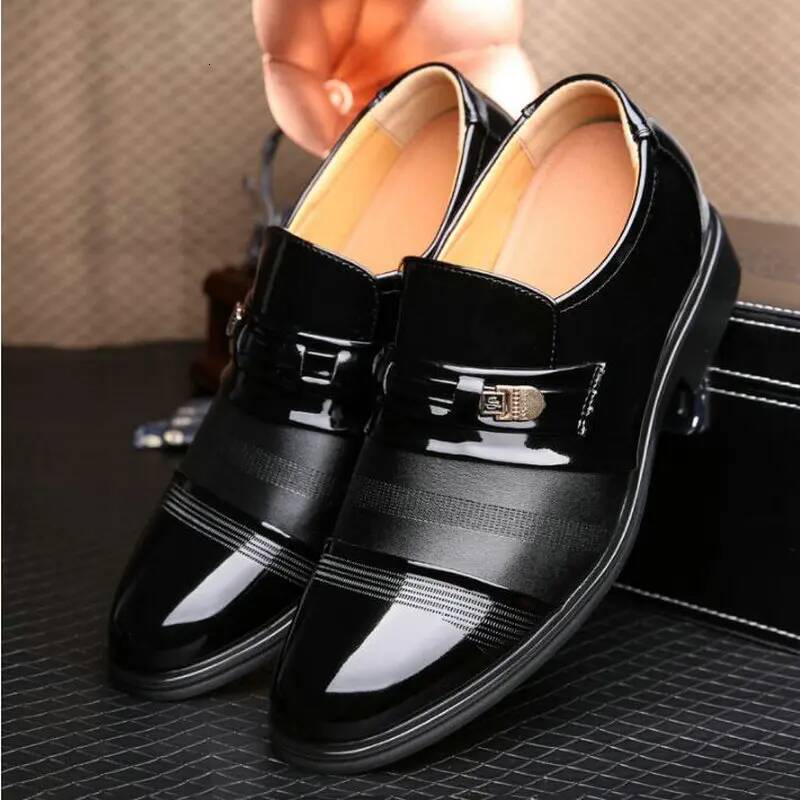 Ddmyoutdoor New Brand Formal Slip On Pointed Toe Patent Leather Oxford For Men Dress Shoes Business Big Size Outdoor Shoes