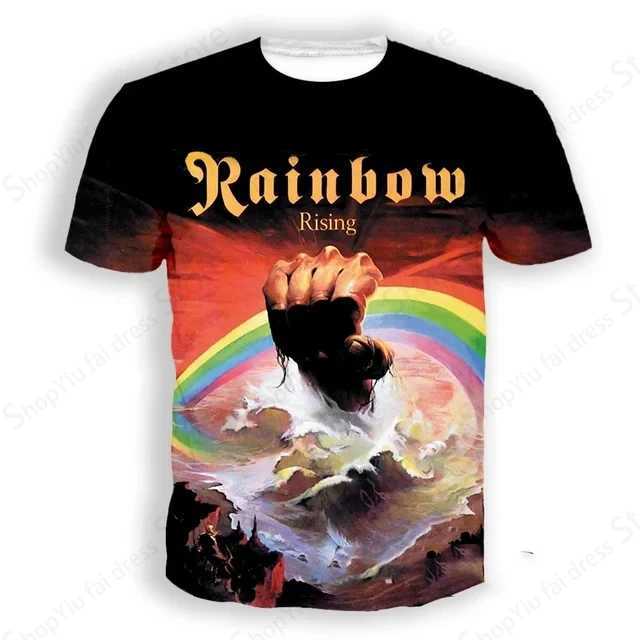 Rock Band Rainbow 3D Print T-shirt Men Women Fashion T-shirt Kids Hip Hop Top Ts Music Camisetas Boy T-shirt Summer Tops Male X250607