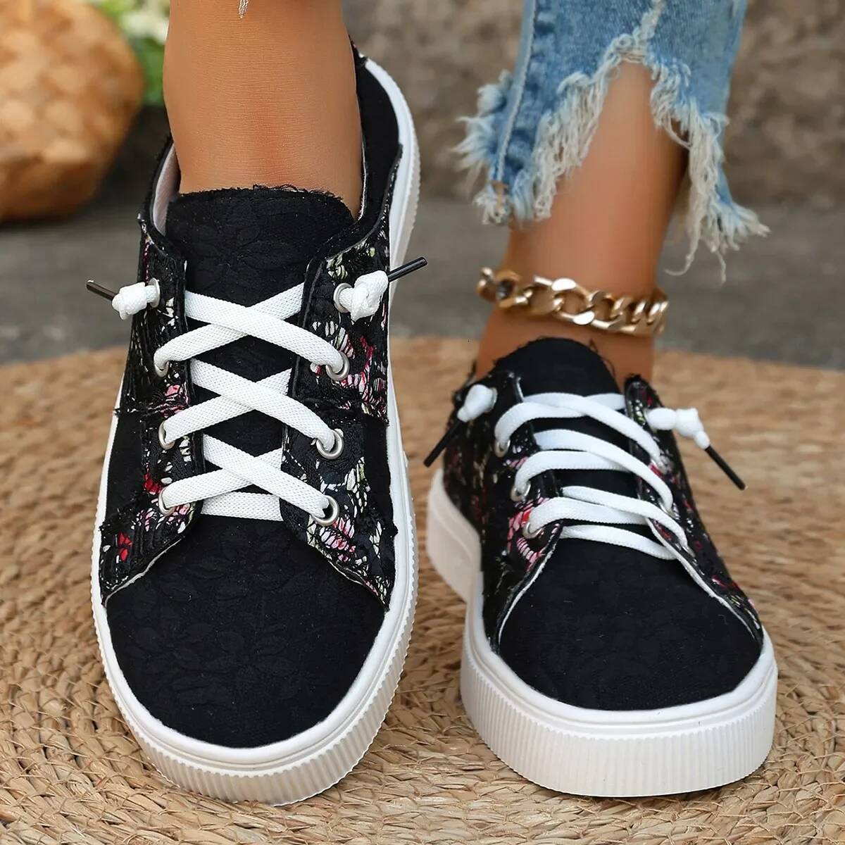 Ddmyoutdoor Ddmyoutdoor Women S Spring New Canvas Breathable Lace Up Round Toe Board Lightweight Casual Flat Sole Single Shoes For Outdoor Outdoor Sho