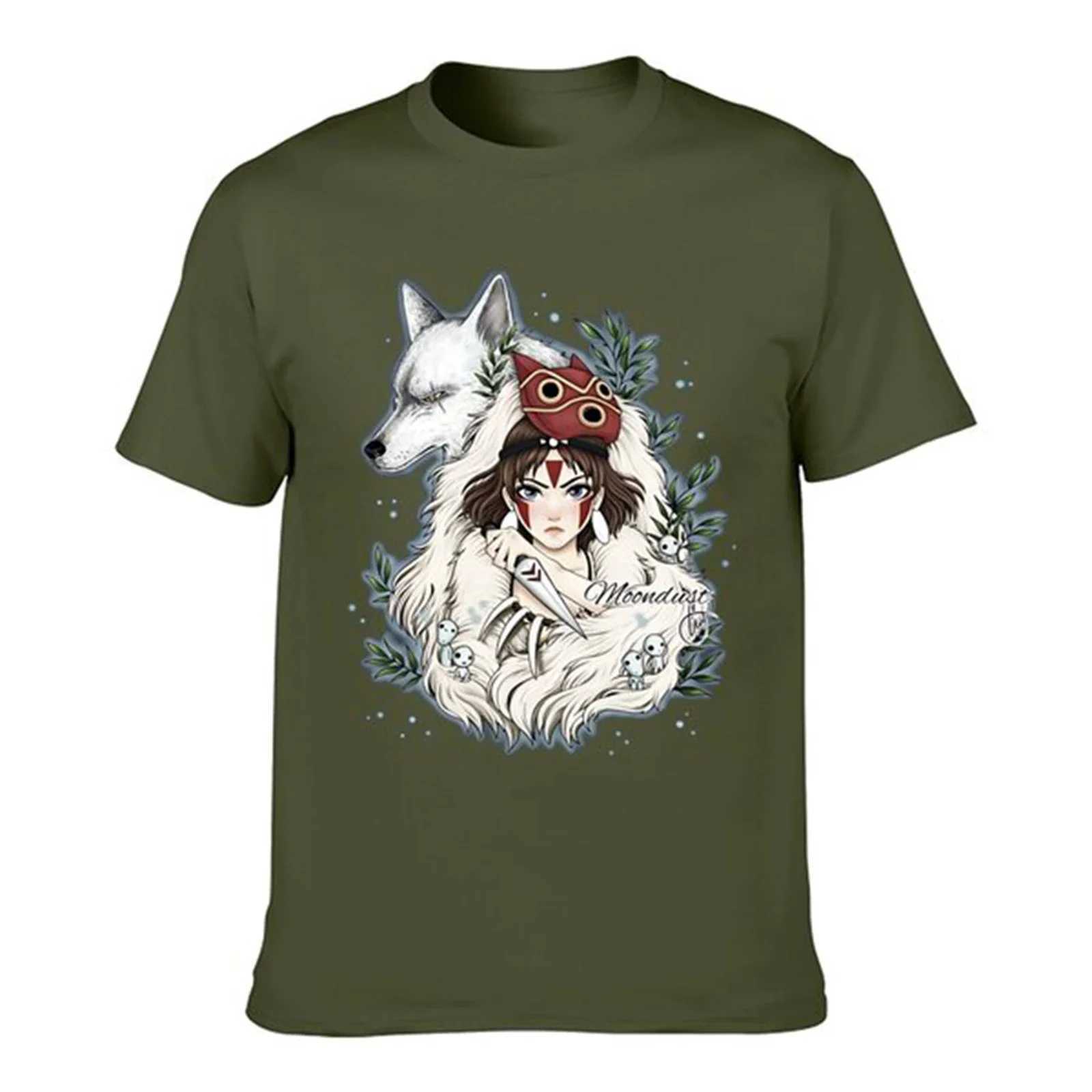 Graphic Printed Clothing Novelty Princess Mononokes Hime T-Shirts for Men Women Pure Cotton Kodama Tree Forest Spirit Tees Shirt W250607