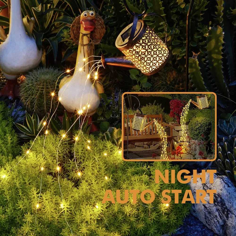 Hanging Kettle Lantern Light LED Solar Watering Can Light Outdoor Garden Decoration Waterproof Villa Path Lawn Yard Terrace Lamp XJ250606