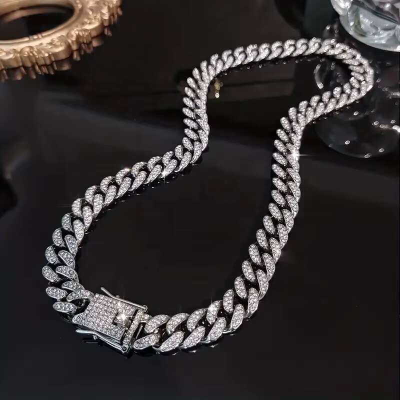 HIP HOP Luxury Jewelry 925 Sterling Silver Mens Cuban Link Chain Miami Moissanite Diamond Cuban Necklace