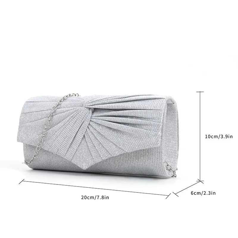 Glitter Silvery Women Sequins Clutch Evening Bags Party Dinner Chain Shoulder Bags Female Wedding Banquet Purse Handbags 250606