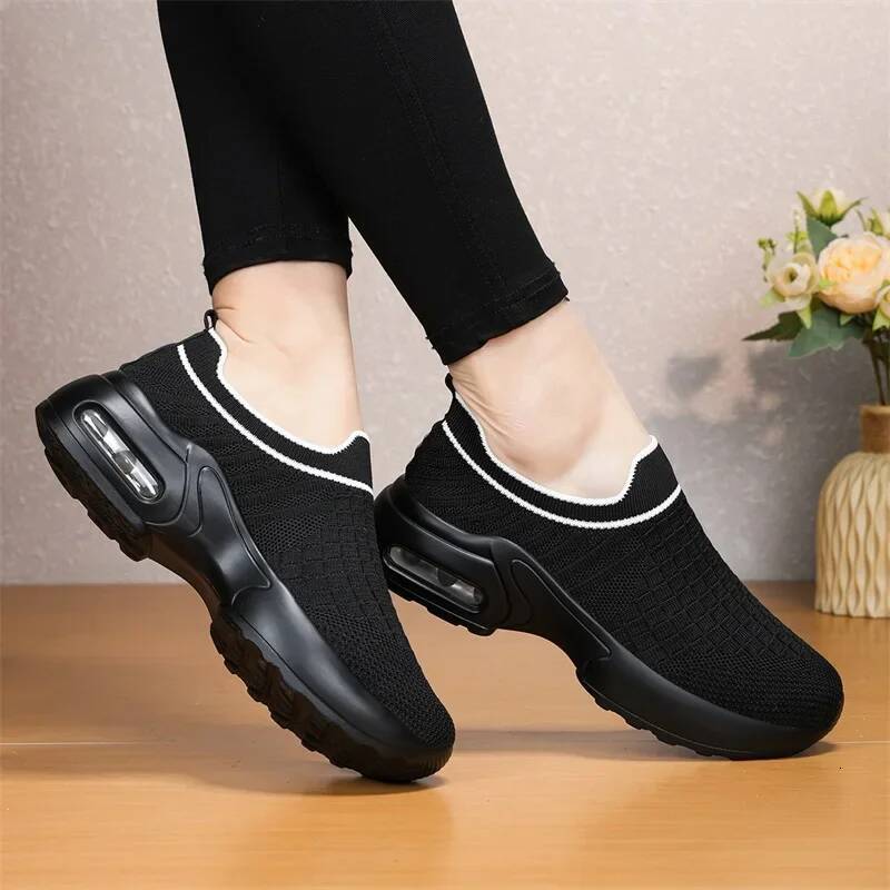 ddmyoutdoor Fashion Women S Tennis Sports Soft Lazy Thick Soled Summer Breathable Casual Mesh Vulcanized Shoes Zapatillas De Deporte Outdoor Outdoor S