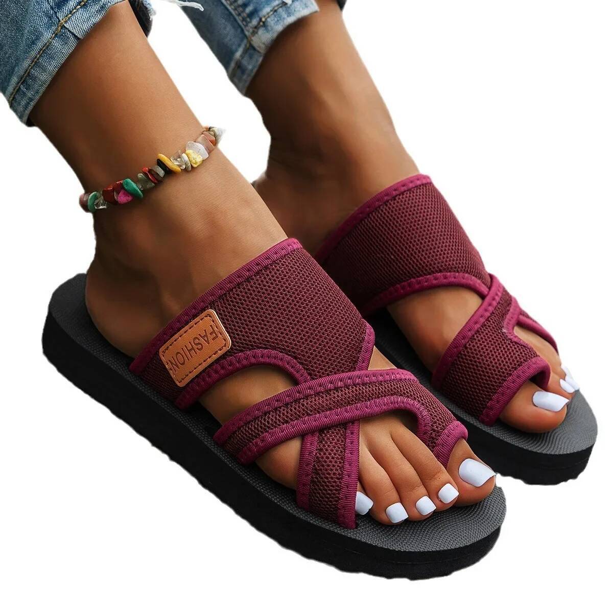 Ddmyoutdoor Fashion Clip Sandals Peep Toe Solid Color Comfort Casual Mesh Breath Slippers Slip On Holiday Vacation Outdoors Beach Shoes outdoor shoes