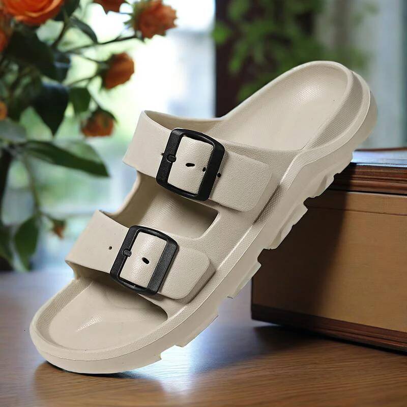Ddmyoutdoor New Brand Summer Adjustable Soft Slides Men S Lightweight Flat EVA Slippers Anti Slip Sandals Big Size Designer Slipper Beach Shoes outdoo