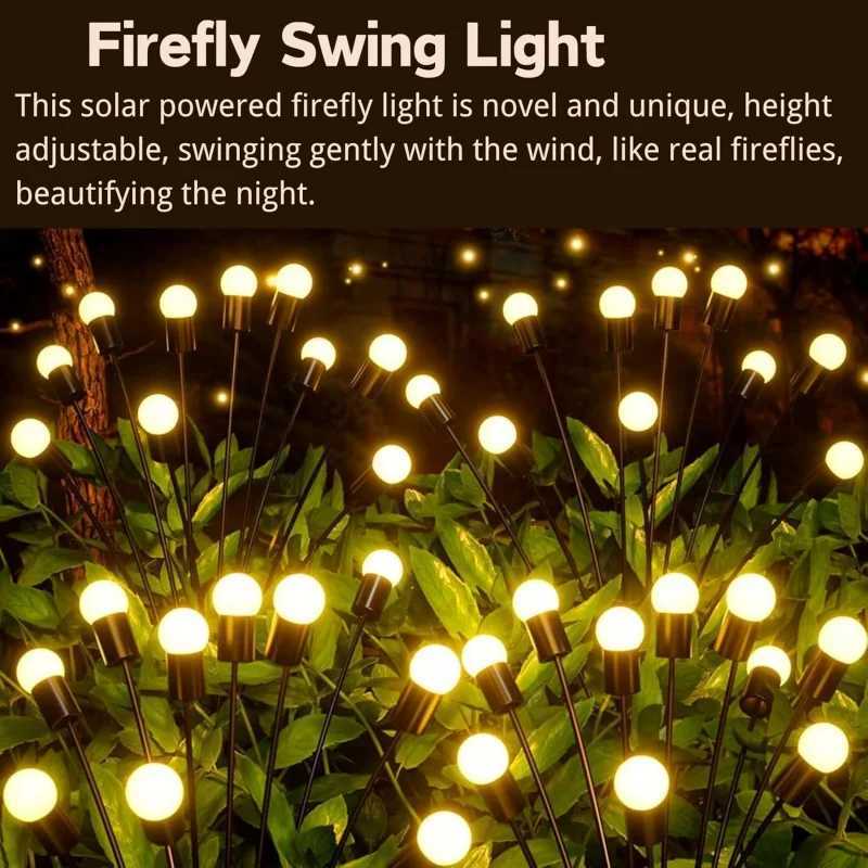 Outdoor Lights Solar Garden Lamp LED Firefly Ground Plug Lamp IP65 Waterproof for Landscape Courtyard Holiday Light Decoration XJ250606