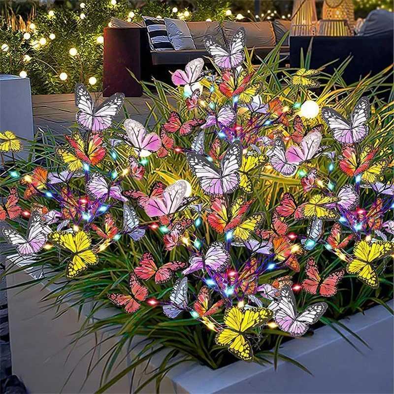 Solar LED Butterfly Lawn Lamps Outdoor Landscape Lights Perfect for Home Flower Bed Garden Villa Camping Party Wedding Decoration XJ250606