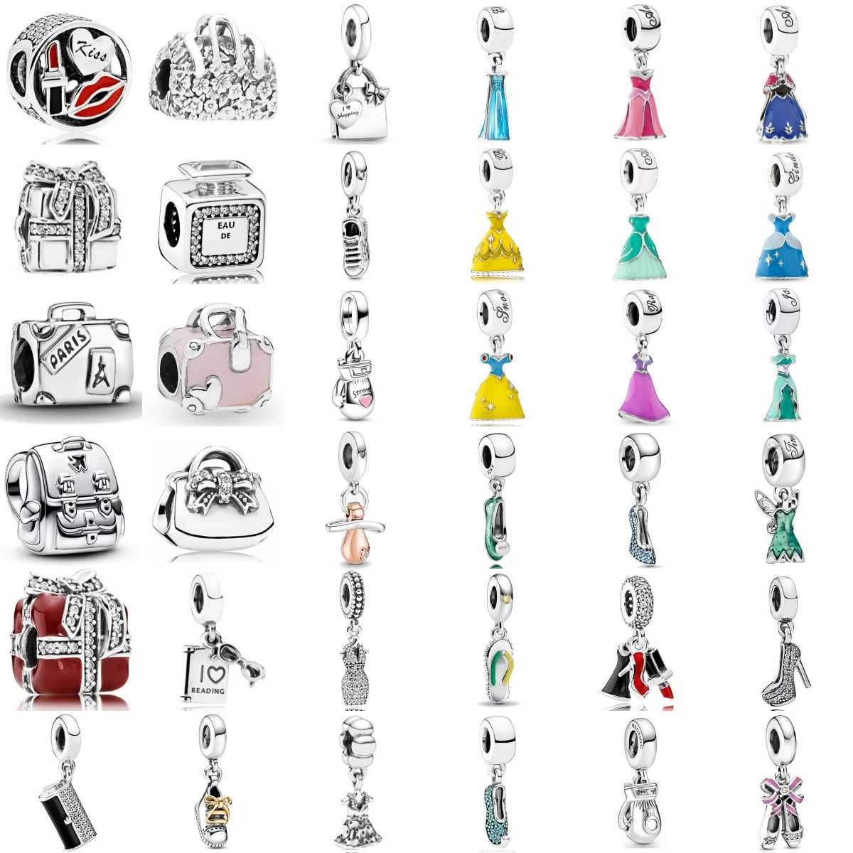 2025 Hot Sale 925 Silver Mermaid Princess Charms DIY Dangle Beads Fit Original Pendant Bracelet Necklace Fashion Jewelry XJ250607