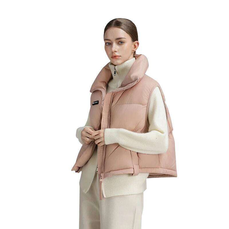 CLARKE QUEEN Women Winter Down Vest Jacket Light Weight added Puffer Casual Thickened Sleeveless Short Slim Warm Outerwear Coat
