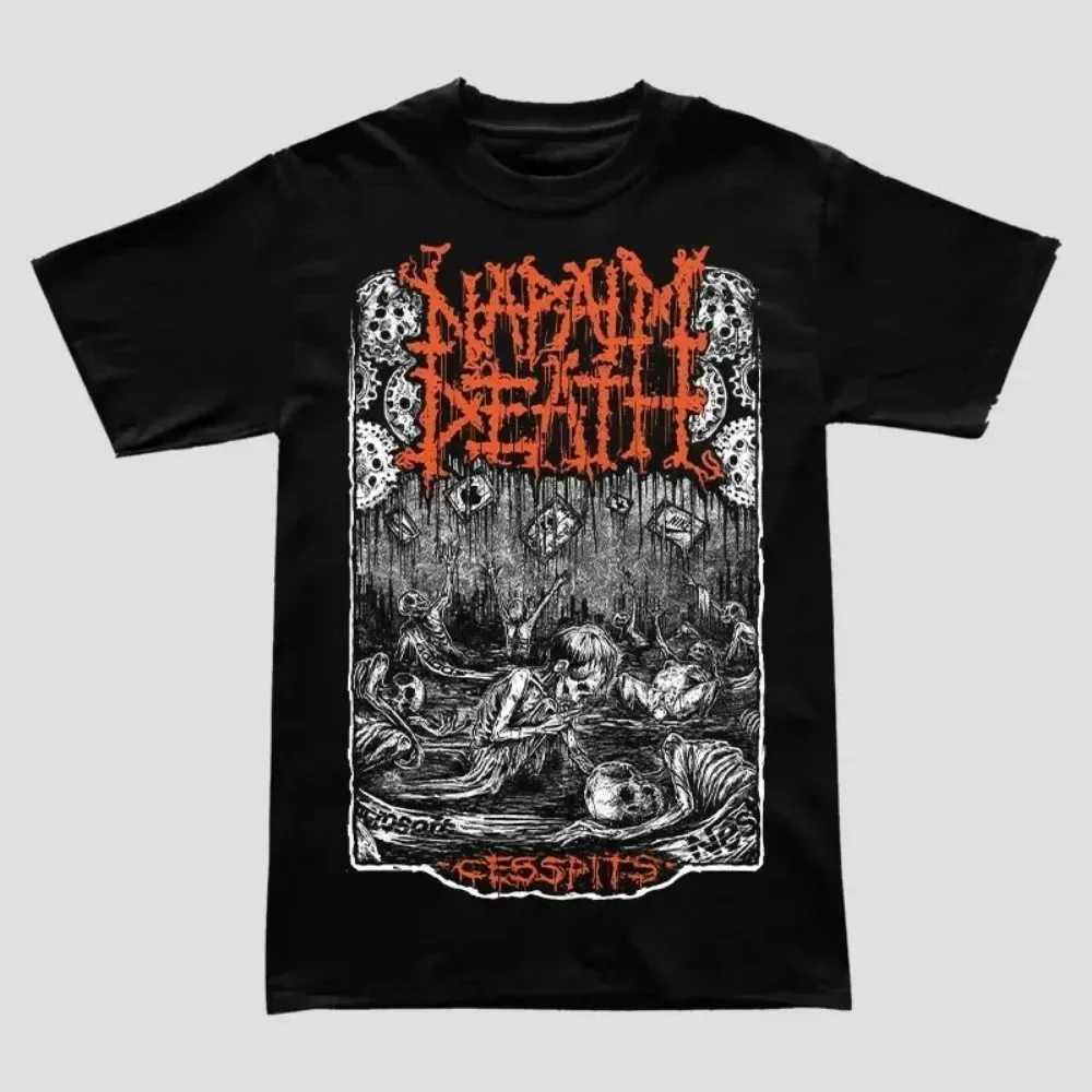 Napalm Death Grindcore Heavy Metal T-Shirt Men Women 00% Cotton Plus Size Printed Oversized O-Neck Streetwear Unisex Tees W250607