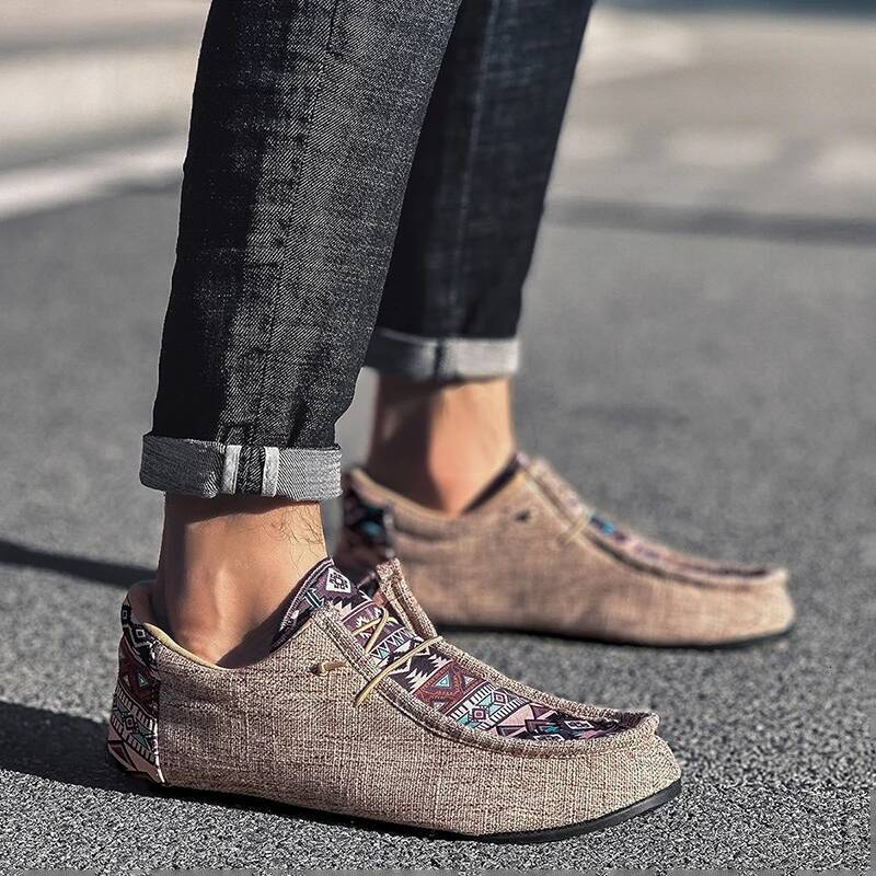 Ddmyoutdoor Mens Casual Loafers Lightweight Comfortable Canvas Summer Non Slip Breathable Boat Shoes For Men Outdoor Walking Flats Shoe Outdoor Shoes