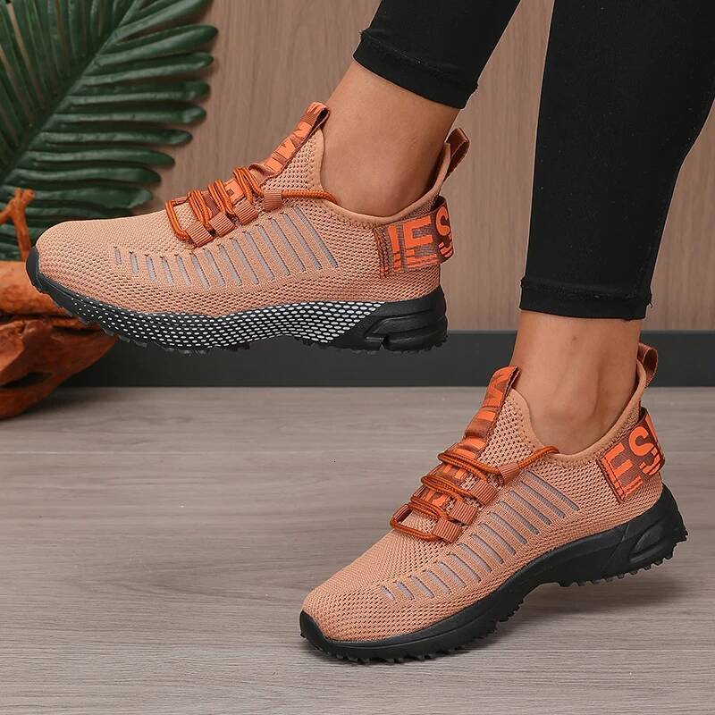 ddmyoutdoor Women Fashion Mesh Running Flat Bottomed Breathable Lightweight Shock Absorbing Sneakers Fiess Platform Casual Training Shoes Outdoor Outd