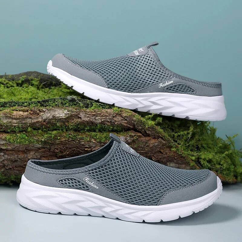 Ddmyoutdoor MAEDEF Half Outdoor High Quality Anti Slip Men Leisure Shoes Mesh Breathable Soft Comfortable Flat Bottomed Slippers Beach outdoor shoes