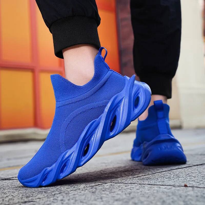 Ddmyoutdoor Blue Summer Running Sneaker Men Cushion Socks S Platform Trainers Unisex Athletic Shoes Big Size Zapatillas Hombre Outdoor Shoes