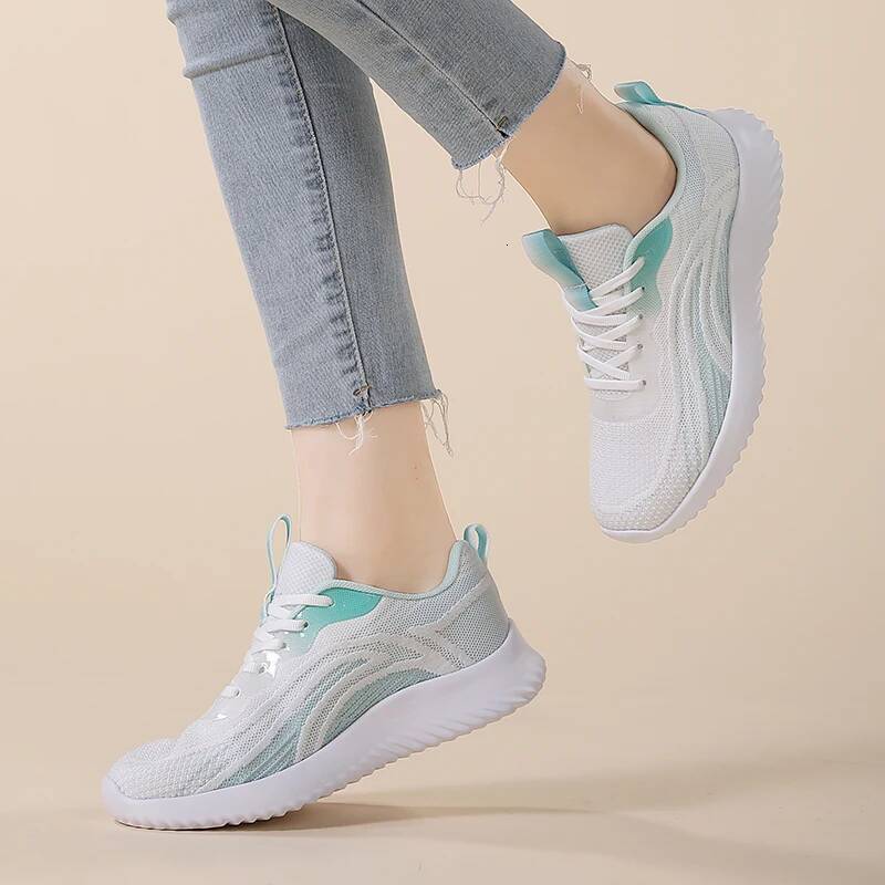 ddmyoutdoor Summer Breathable Women S Running Platform Lightweight Lace Up Training Shock Absorbing Outdoor Walking Casual Vulcanized Shoes Outdoor Sh
