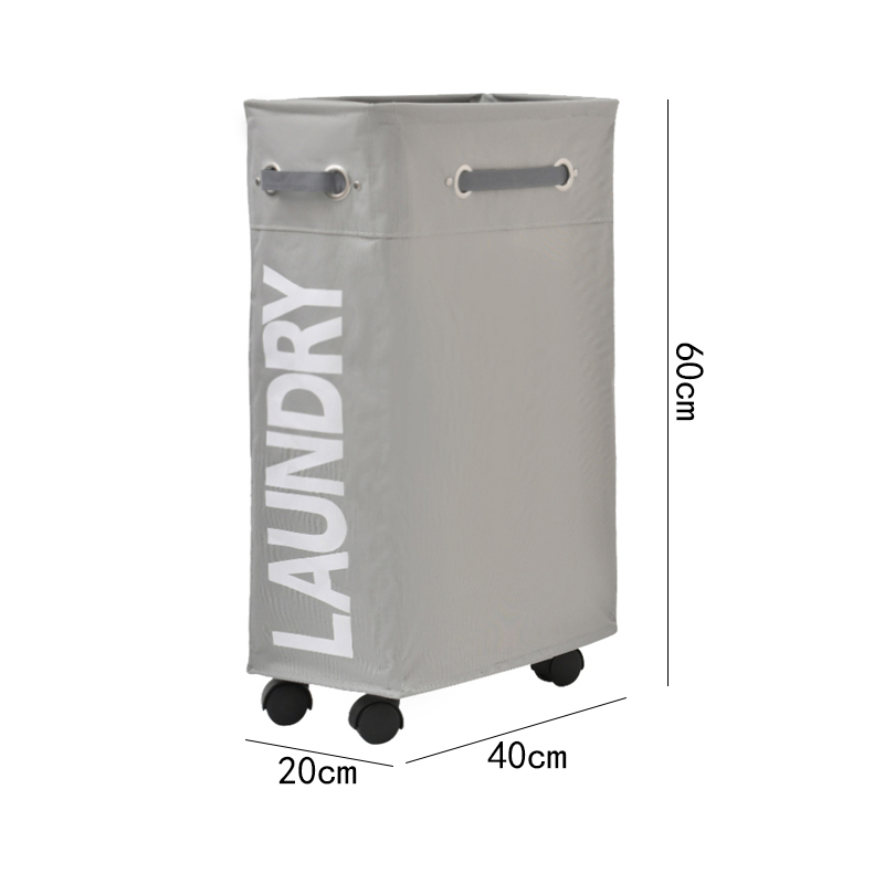 Large capacity small size foldable dirty clothes basket with wheels