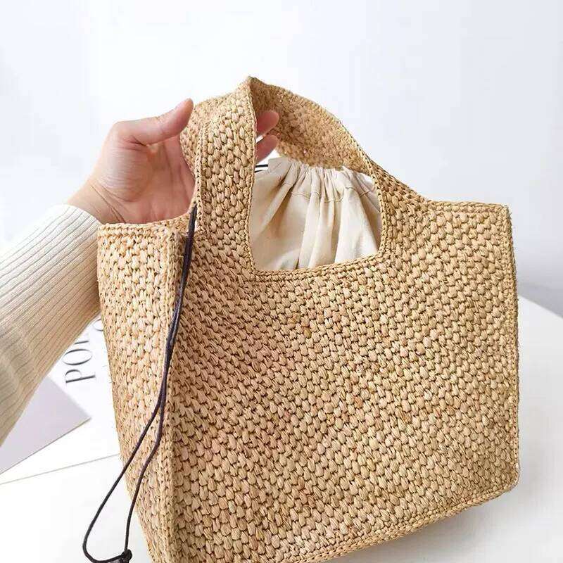 Summer Raffia Straw Women Vacation Woven Beach Shoulder Capacity Simple Handbag Classic Simplicity Designer Tote Bag