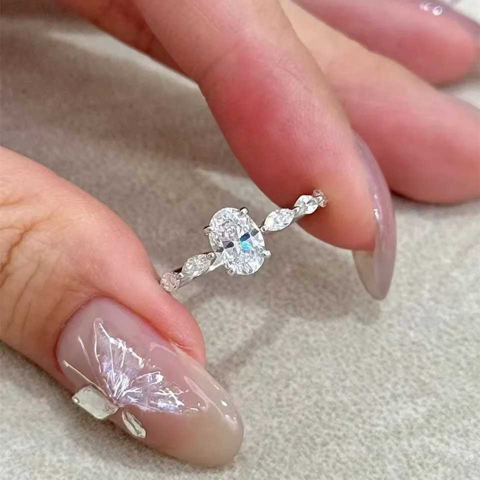 Fine Jewelry 925 Sterling Silver Zircon Ring Suitable for Women Engagement Jewelry Gift XJ250606