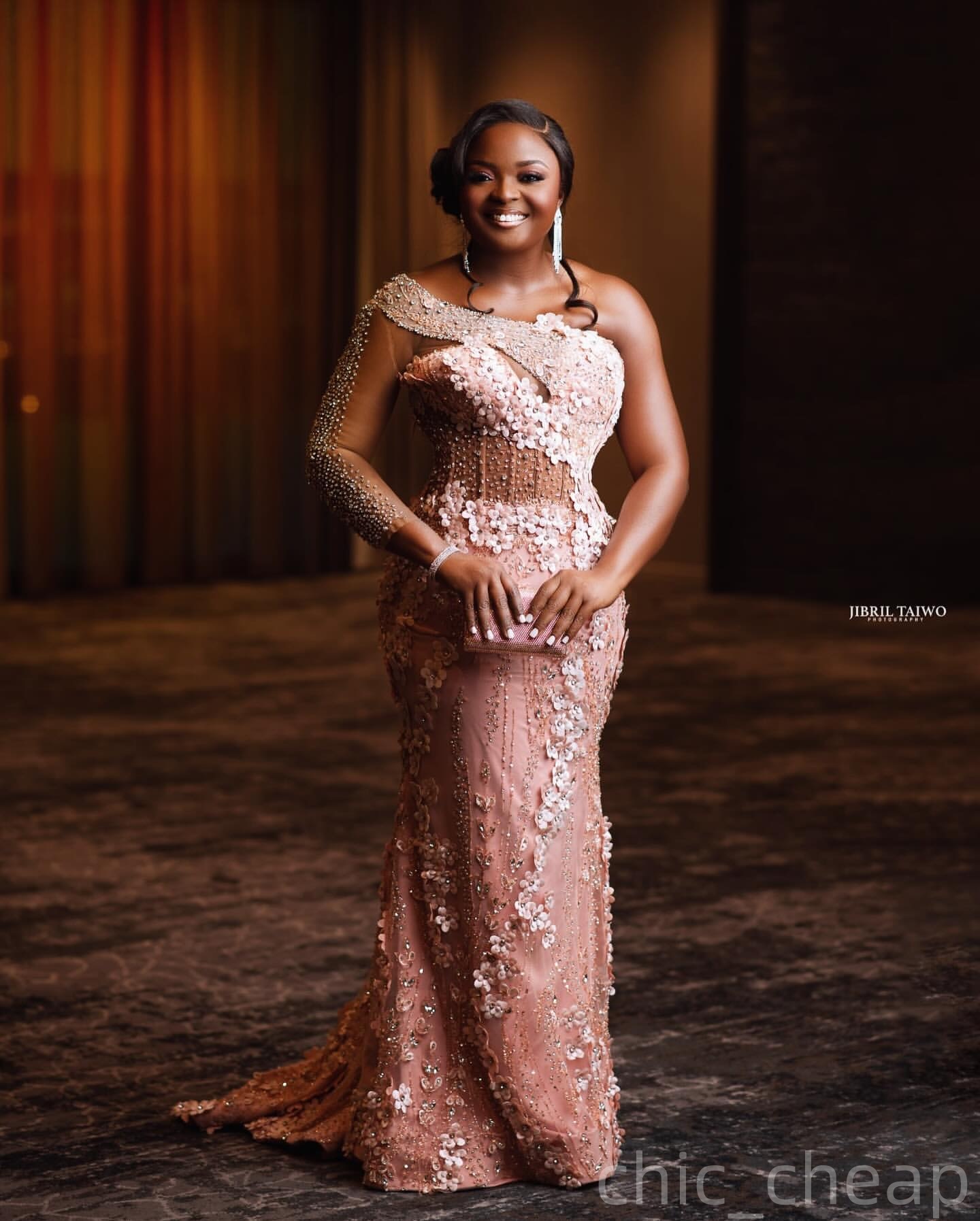 Pink Mermaid Prom Dresses 2025 One Shoulder Crystals Flowers Evening Formal Party Second Birthday Engagement Gowns Plus Size Dress For Special Occasio