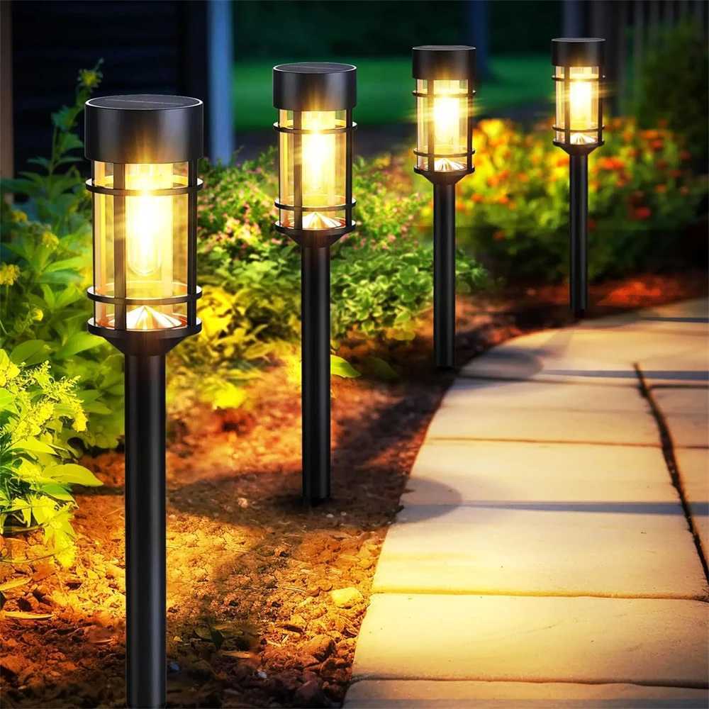 2PCS Solar Pathway Lights Waterproof Upgraded Walkway Landscape Outdoor Driveway Lights for Yard Lawn Patio Garden Decor XJ250606