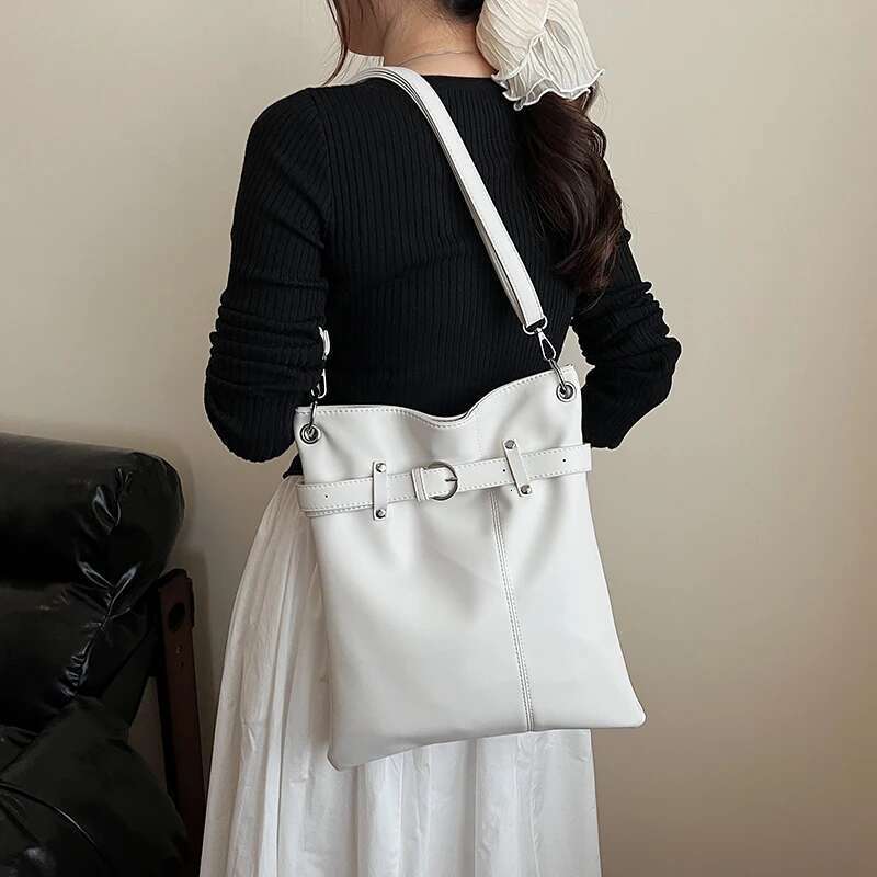 LEFTSIDE PU Leather Crossbody Lady Shoulder Bag for Women 2025 Summer New Trend Fashion Handbags School Bags Backpacks