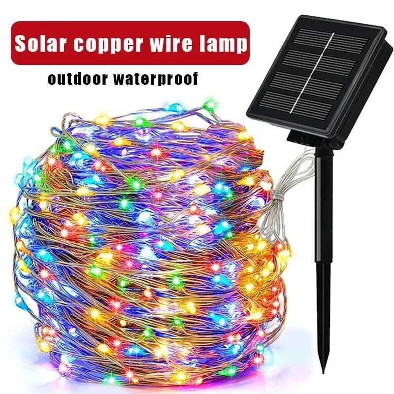 Solar String Fairy LED Lights Christmas Lights Waterproof Outdoor Garland Solar Power Lamp Christmas for Garden Decoration. XJ250606