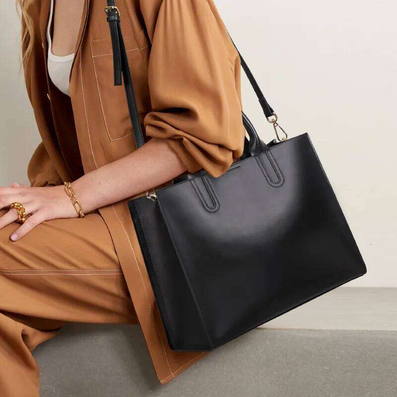 Genuine Leather Women's Handbags 2023 Fashion Tote Commuter 14 Inch Computer Bag Business Briefcase Shoulder Crossbody Bags 2025/06/07