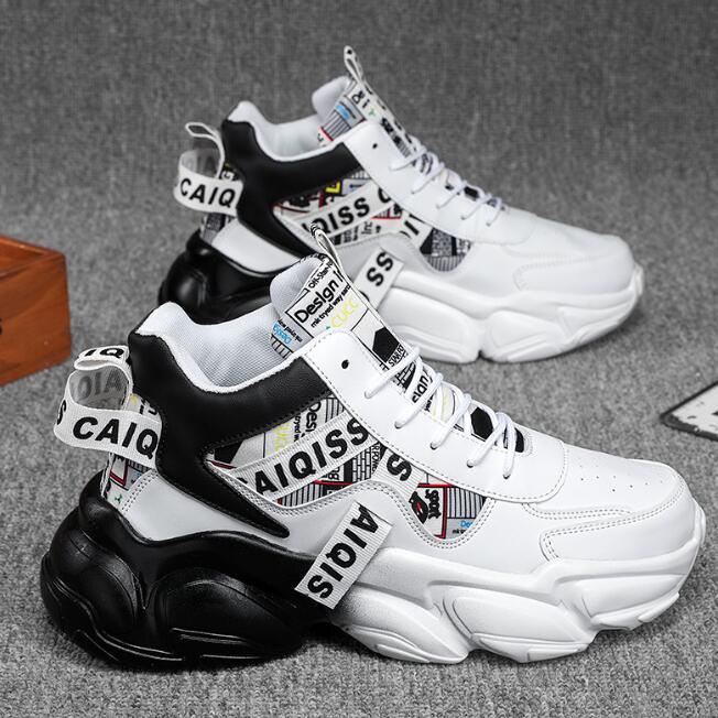 Designer sneaker men's shoes summer high school basketball sports running shoes for teenagers casual high cut thick soled dad Z 6.5-6