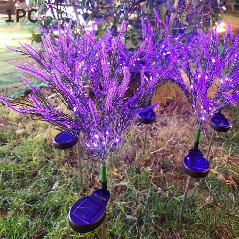 Solar-Powered LED Lights Outdoor Lawn Garden Decor Halloween Christmas Festive Atmosphere Lavender Lawn Waterproof Landscape W250607
