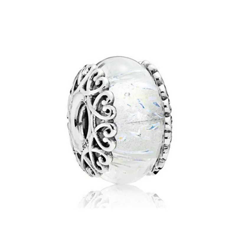 925 Silver Blue Pink Glass Bead rosted Red Murano Glass Hearts Charms Fit Original Bracelet Women DIY Accessories Jewelry Gift XJ250607