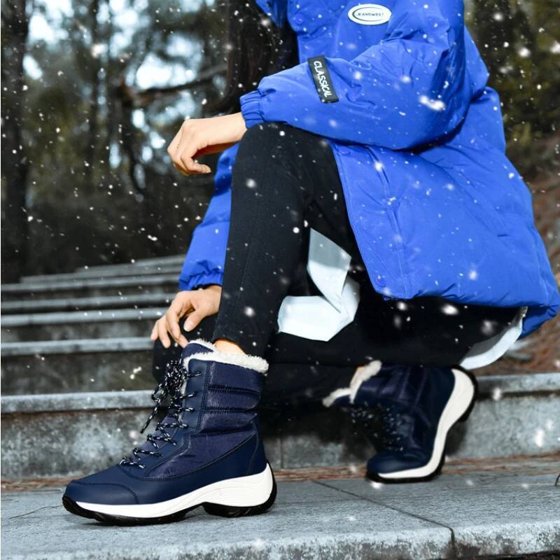 Ddmyoutdoor Winter Women S Casual Snow Outdoor Comfortable Warm Plush Cotton Anti Slip Thick Soled Ankle Boots Shoes For Outdoor Shoes