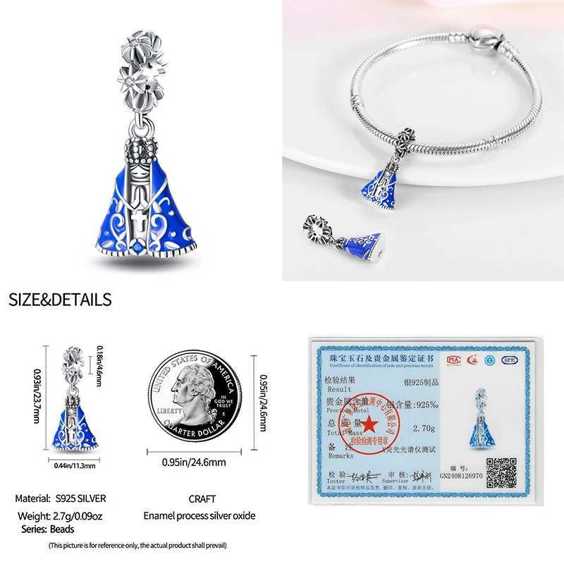 100% 925 Sterling Silver Holy Maiden Cross Sun Godd Luck Bling Charms Beads Fit Pan Original Bracelets DIY Jewelry GiftsXJ250607