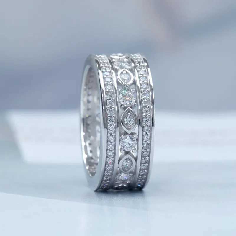 Hot Fashion Wedding Rings for Women Modern Design Sparkling Cubic Zircon Crystal Rings Luxury 925 Sterling Silver Female Jewelry XJ250606