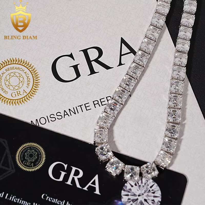 5.5mm New Arrival Hip Hop Jewelry 925 Silver VVS Moissanite Iced Out Tennis Chain Cluster Necklace Bracelet