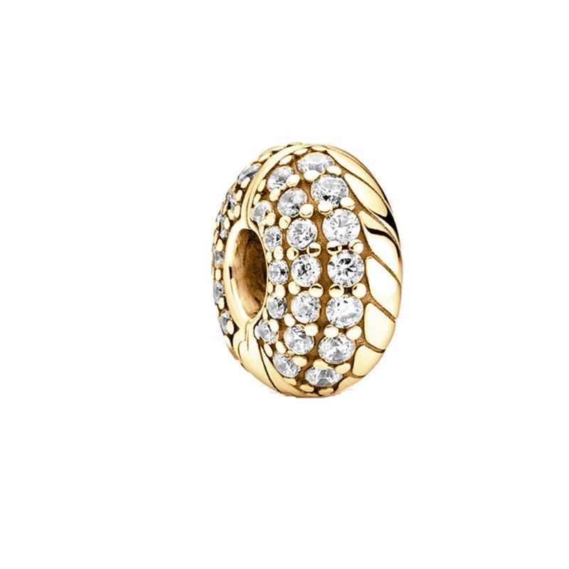 New Sparkling Gold Safety Chain Clip Dragon Flowers Hearts Charm Beads Fit Original 925 Silver Bracelet DIY Women Jewelry Gifts XJ250607