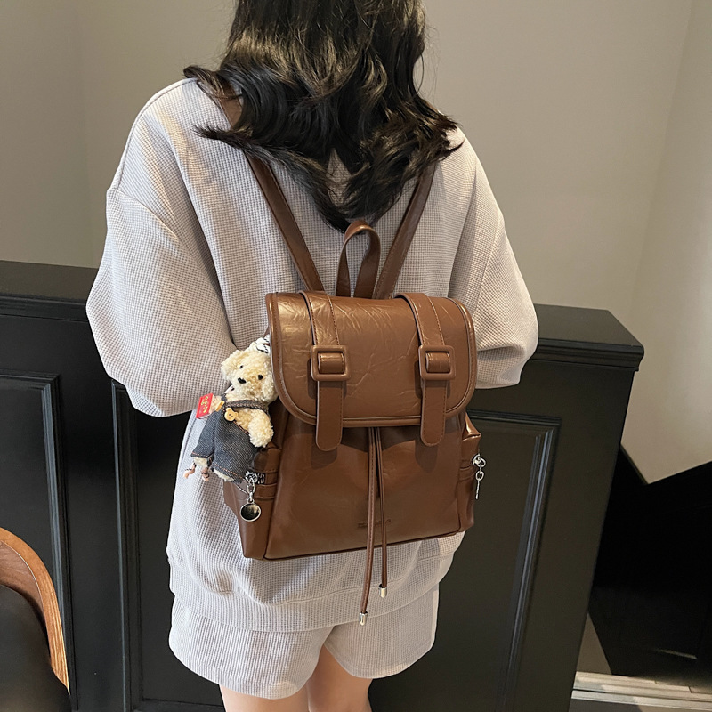 designer Korean Style Large Capacity Casual Backpack for Women 2025 New College Style Student School Bag Simple Travel Backpack