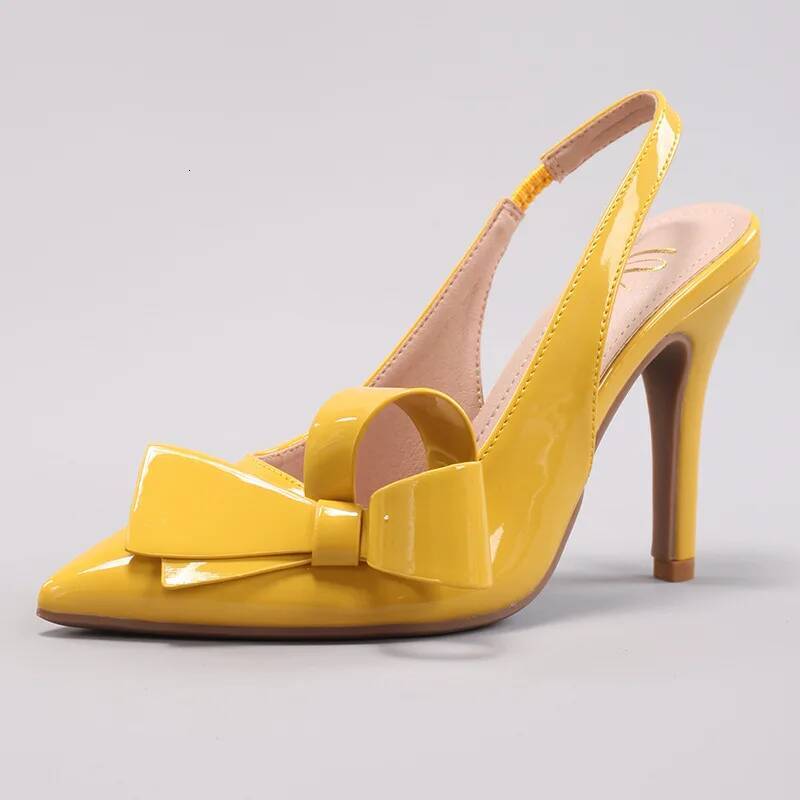 Elegant Side Bow Design High-heeled Sandals Women PU Leather Pointed Toe Thin High Heels Fashion Back Strap Women's Pumps