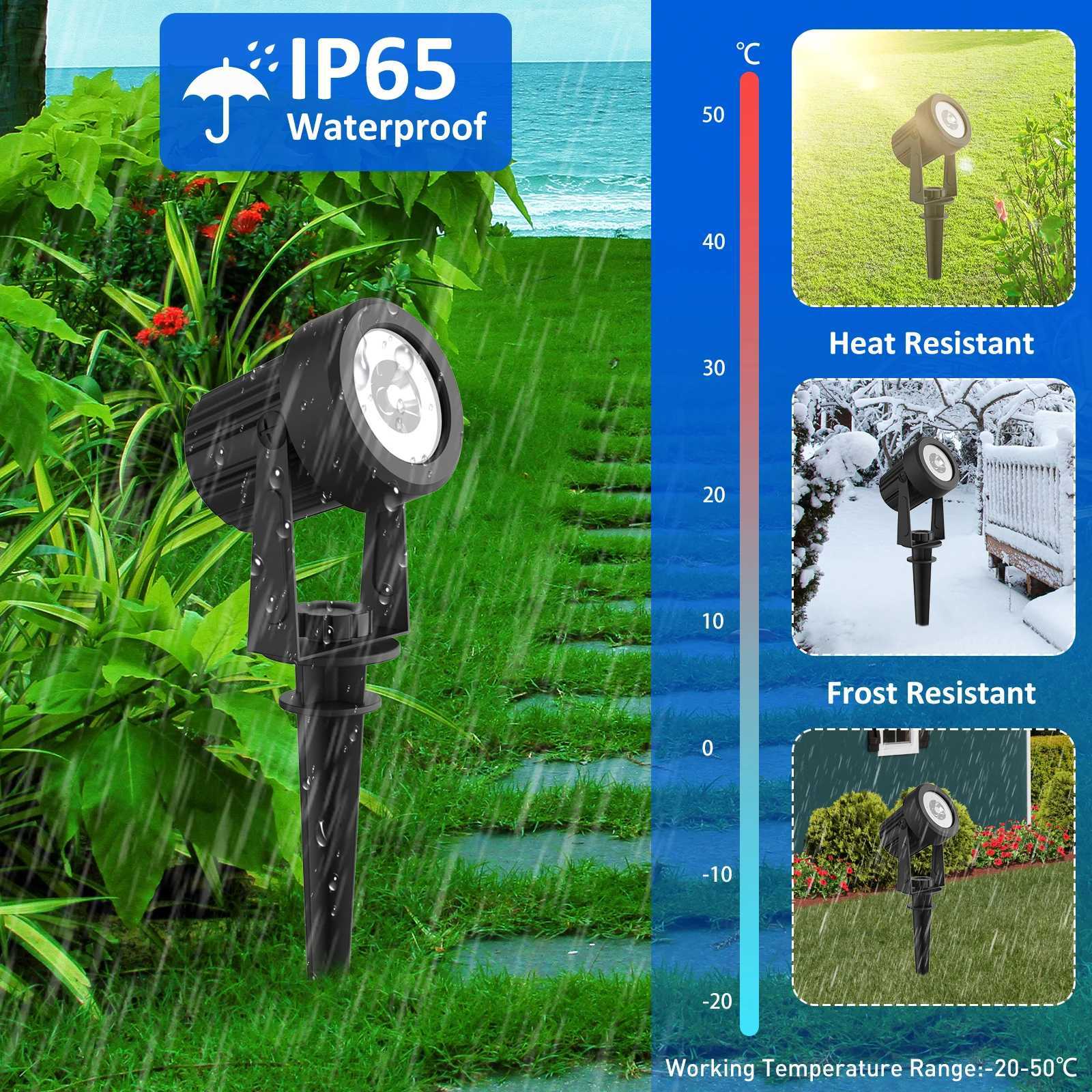 1/2/4 Lights RGB Solar LED Light Outdoor Solar Spotlight Solar Garden Light Outdoor IP65 Lawn Lamp Festival Decorative Lights W250607