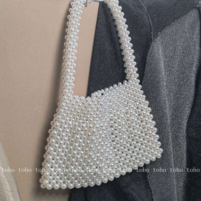 New Summer Bead Pearl Purse Bag Handmade Designer Small Evening Party Handbags For Women Vintage Bags