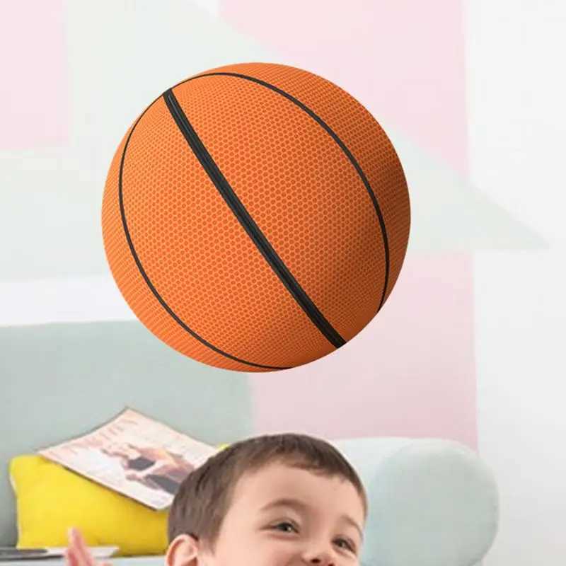 Indoor Quiet Basketball 7 Inches Silent Basketball Dribbling Toy with Zippered Removable Cover Quiet Basketball High Elasticity XJ250606