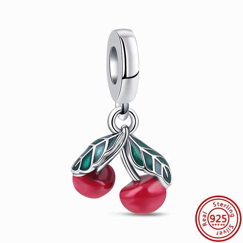 Fruit Design Charms 925 Sterling Silver Avocado Cherry Can Sterry Cake Dangle Fit Pantaro Bracelets Women DIY Jewelry Gift XJ250607