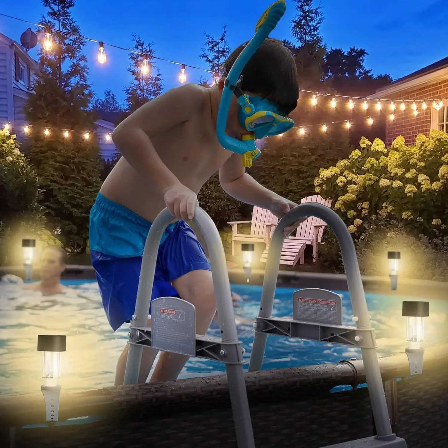 New Summer Waterproof LED Solar Lamp for Pool - Perfect Outdoor Decoration for Swimming Pool Garden Yard and Fence W250607