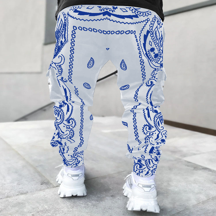 Designer Men's Harem Pants Men's Athletic Pants Casual Athletic Long Pants Men's Loose High-Street Multi-Pocket Cargo Pants Plus Sizes 