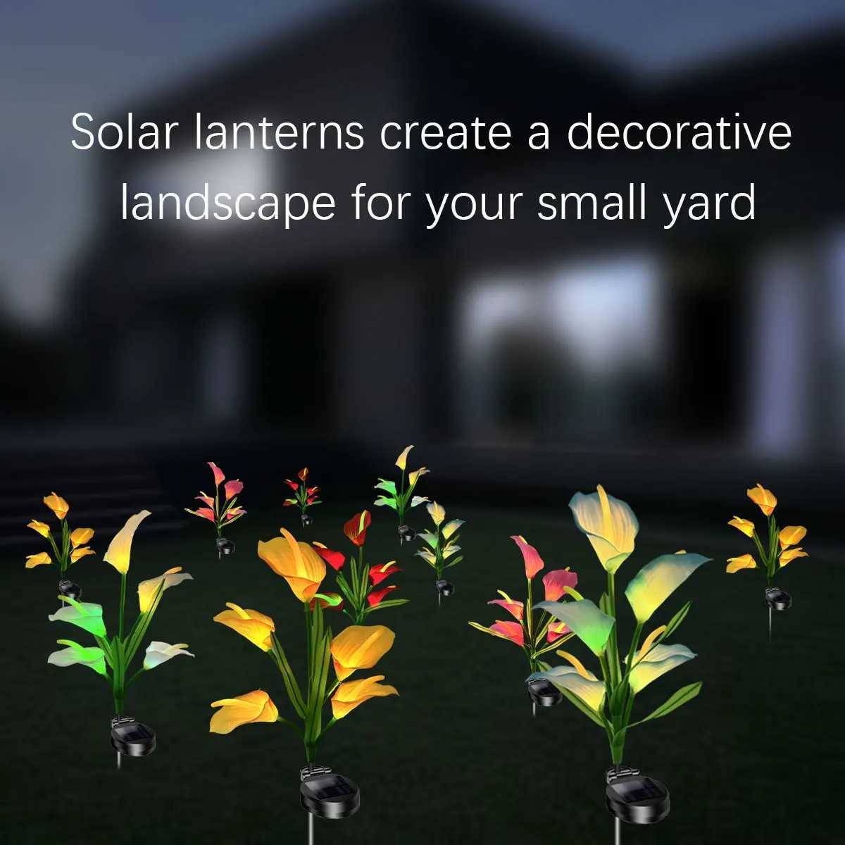 Horseshoe Lotus Solar Garden Light Outdoor IP65 Waterproof Simulated Flower LED Decorative Courtyard Lawn LightXJ250606
