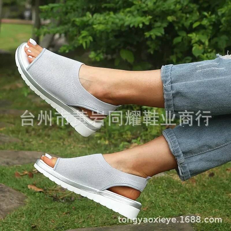 ddmyoutdoor Summer Sandals Sapato Feminin Comfy PU Shopping Flat Sole Sandal For Women Shoes Peep Toe Sandalias Mujer NEW Outdoor Outdoor Shoes