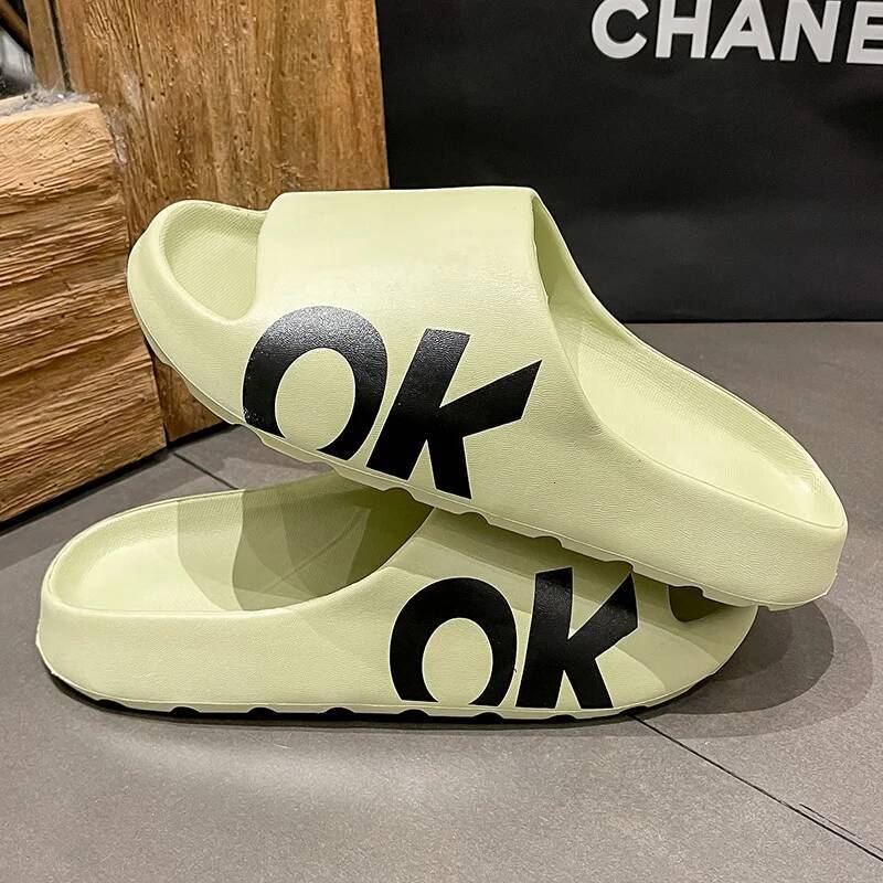 Ddmyoutdoor Fashion Men Women Summer Flat Lightweight EVA Comfort Fun OK Unisex Slipper Couples Shower Shoes Home Bathroom Slippers Beach outdoor shoe