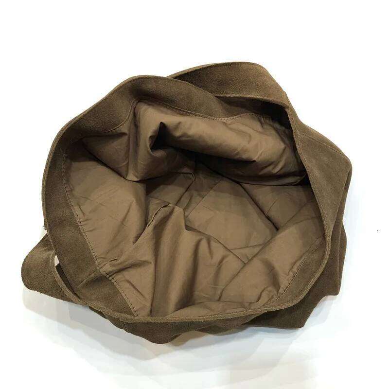 Bucket leather women lazy Tote bag suede cowhide single shoulder large capacity commuter trend in Japan