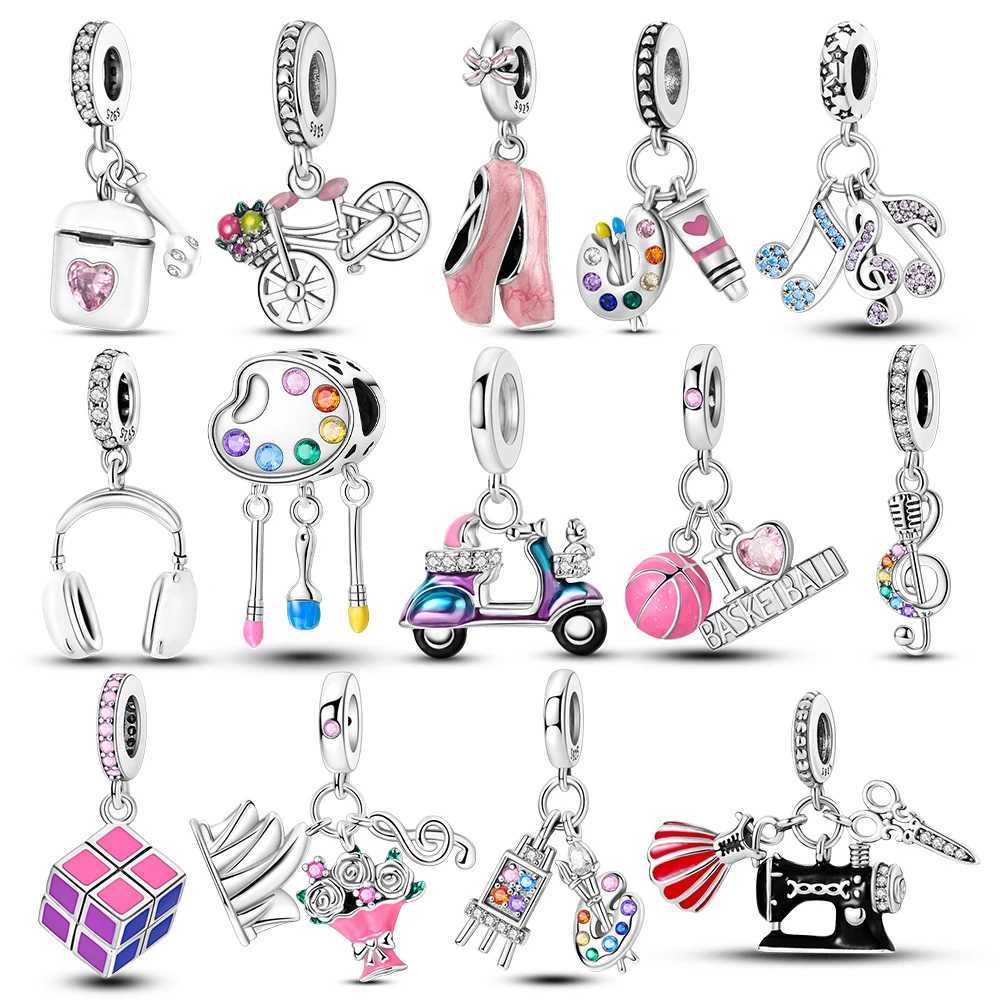 Fit Original Bracelet Charms Diy 925 Sterling Silver Coffee Palette Note Music Charm Beads Jewelry Gift For WomenXJ250607